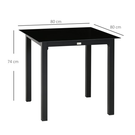 Ilmastikukindel must aialaud, 80 × 80 × 74 cm
