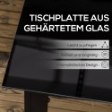 Ilmastikukindel must 6 inimese terrassilaud karastatud klaasist, 150 × 90 × 74 cm