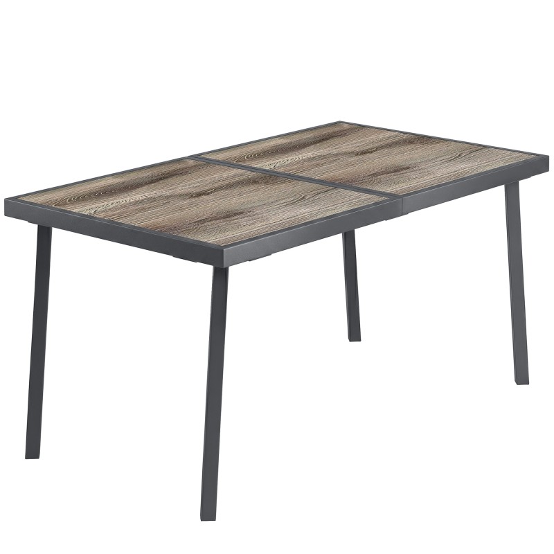 Ilmastikukindel välilaud 6 inimesele, 145 × 85 × 72 cm, hall