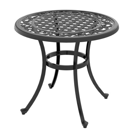 Aia- ja rõdulaud vintage-disainiga, 60 × 60 × 53 cm, must