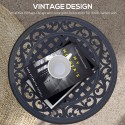 Aia- ja rõdulaud vintage-disainiga, 60 × 60 × 53 cm, must