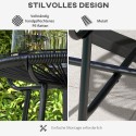 Boho stiilis aia külglaud PE-rotangist ja karastatud klaasiga, must