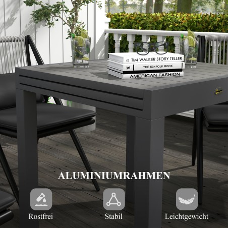 Ilmastikukindel aialaud 162 × 80 × 75 cm, hall