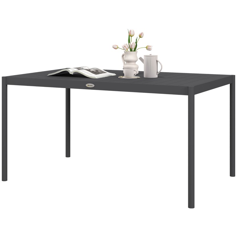 Ilmastikukindel alumiiniumist aialaud, 145 × 90 × 74 cm, tumehall