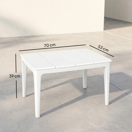 Ilmastikukindel plastikust aialaud, 70 × 53 cm, kreemvalge