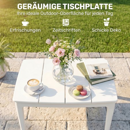 Ilmastikukindel plastikust aialaud, 70 × 53 cm, kreemvalge