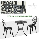 Ilmastikukindel bistrookomplekt 2 inimesele, alumiiniumist, must