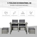 Polürotangist aiakomplekt 4 inimesele patjadega, hall