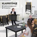 Kokkupandav aiamööblikomplekt 6 inimesele, laud ja 6 tooli, must