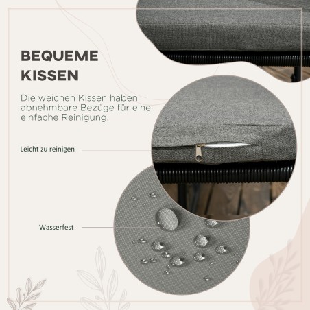 5-osaline polürotangist aiakomplekt istmepatjadega, ilmastikukindel, must-hall