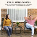 3-osaline aiamööblikomplekt: 2 tooli ja kokkupandav laud, hall