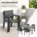 Aiamööblikomplekt: laud ja 4 tooli, 150 × 87 × 72 cm, hall