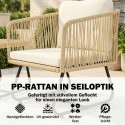 3-osaline FSC rotangist bistrookomplekt, 2 tugitooli ja puidust lauaga