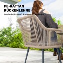 2-osaline ilmastikukindlate aiatoolide komplekt käetugede ja patjadega, helehall