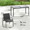 Aiamööblikomplekt 150 × 80 cm laua ja 6 tooliga, must