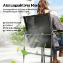 Must aiamööbli komplekt klaaslaua ja 6 dekoratiivsete käetugedega tooliga, 150 × 80 cm