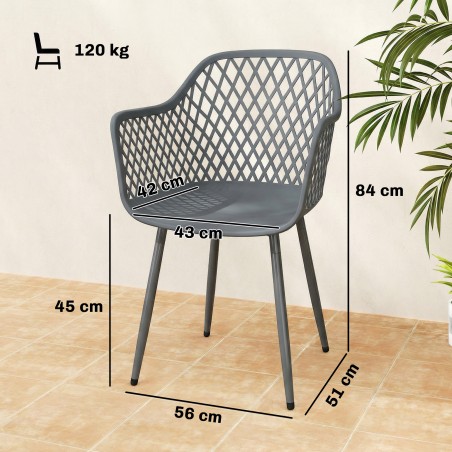 4-osaline UV-kindlate plastikust aiatoolide komplekt, tumehall