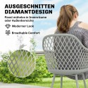 4 UV-kindlast plastist aiatooli komplekt käetugedega, 56 × 51 × 84 cm, hall