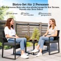 3-osaline polürotangist bistrookomplekt 2 tooli ja lauaga, tumehall