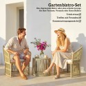 3-osaline rotangist bistrookomplekt klaaslaua, tugitoolide ja patjadega