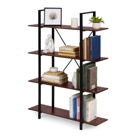 Tööstuslik loft riiul elutuppa või kontorisse, 4 riiulit, metallraam