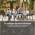 Metallist aiamööblikomplekt 4 inimesele, must