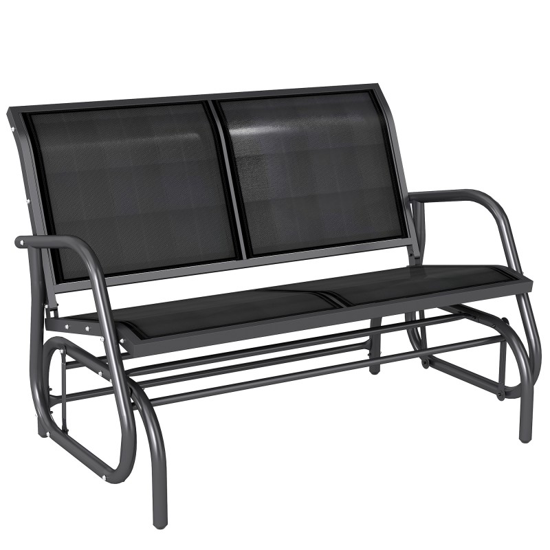 Kiikmehhanismiga aiapink, kandevõime kuni 200 kg, must, 120 × 70 × 85 cm