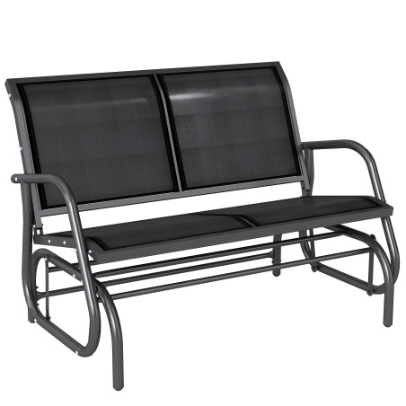 Kiikmehhanismiga aiapink, kandevõime kuni 200 kg, must, 120 × 70 × 85 cm