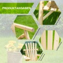 Kahekohaline aiapink integreeritud lauaga, naturaalne puit