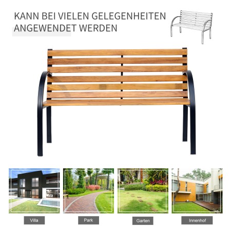 Kahekohaline aiapink terasest ja naturaalsest männipuidust 122 x 60 x 83 cm