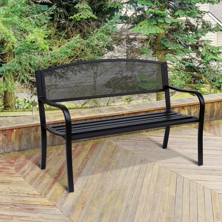 Kahekohaline mustast terasest aiapink, 127 × 60 × 87 cm