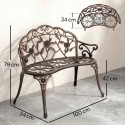 2-kohaline metallist aiapink lillemustriga, retrostiilis, pronks, 100 × 54 × 78 cm