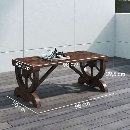 Ilmastikukindel puidust aiapink 98 × 50 × 39,5 cm, naturaalne