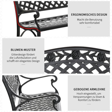 2-kohaline metallist aiapink käetugedega, must