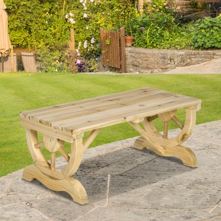 Ilmastikukindel puidust aiapink 98 × 50 × 39,5 cm, naturaalne
