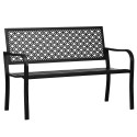 Ilmastikukindel metallist 2-kohaline aiapink lillemustriga, 127 × 63 × 83 cm, must