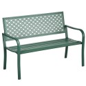 Kahekohaline metallist aiapink, ilmastikukindel, roheline, 127 x 63 x 83 cm