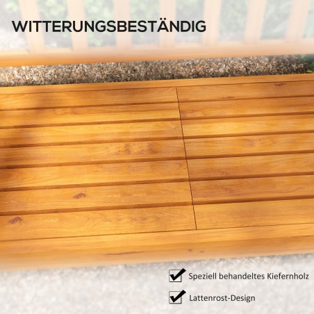 Täispuidust aiapink väljatõmmatava lauaga, 153 × 56 × 91 cm, helepruun