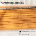 Täispuidust aiapink väljatõmmatava lauaga, 153 × 56 × 91 cm, helepruun