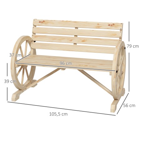 Aiapink vaguniratta kujundusega 2 inimesele, 105,5 × 56 × 79 cm