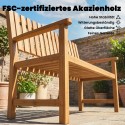 Kaheistmeline ilmastikukindel puidust aiapink käetugedega, 112 × 64 × 92 cm
