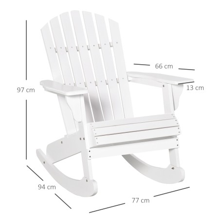 Adirondacki aiakiiktool, valge, 77 × 94 × 97 cm