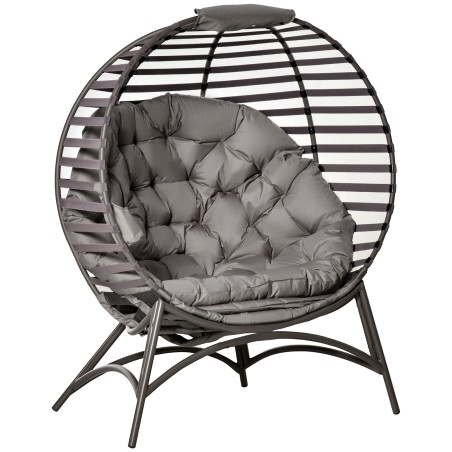 Kokkupandav papasan-aiatool padjaga, liivapruun, 118 × 75 × 139 cm
