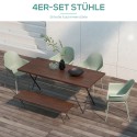 4 aiatooli komplekt selja- ja käetugedega, roheline