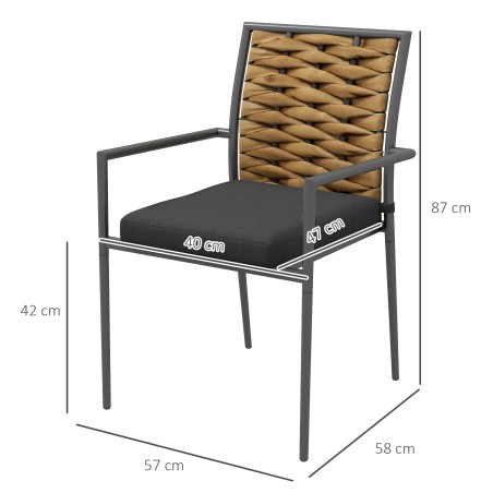 Ilmastikukindlad aiatoolid, 57 × 58 × 87 cm, pruun, must ja hall