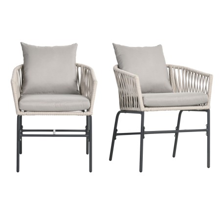 2 terrassitooli komplekt, boho stiilis, pestavate katetega, beež