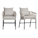 2 terrassitooli komplekt, boho stiilis, pestavate katetega, beež