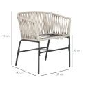 2 terrassitooli komplekt, boho stiilis, pestavate katetega, beež