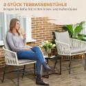 2 terrassitooli komplekt, boho stiilis, pestavate katetega, beež
