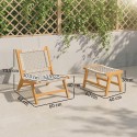 2-osaline aiamööblikomplekt: akaatsiapuidust tugitool ja taburet, boho stiil